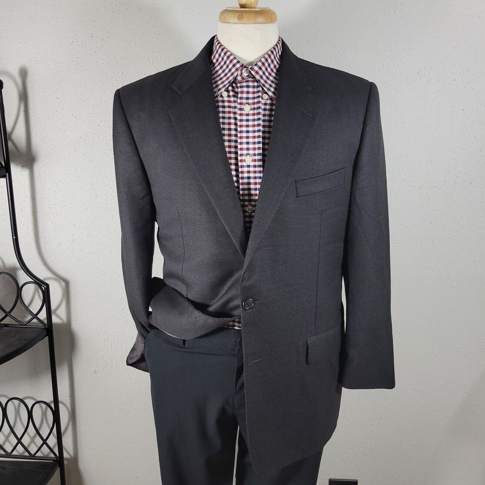 Hickey Freeman Men's Sport Coat Blazer Two Button CH Gray Loro Piana Wool‎ 43R